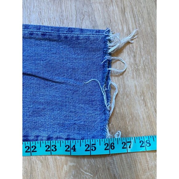 Pistola Distressed High-Waisted Blue Denim Jeans Size 26 Frayed Hem Straight-Leg - Picture 6 of 6